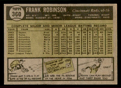 1961 Topps Baseball #360 Frank Robinson Reds NR-MT 556659
