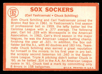1964 Topps Baseball #182 Carl Yastrzemski Chuck Schilling VG-EX 556666