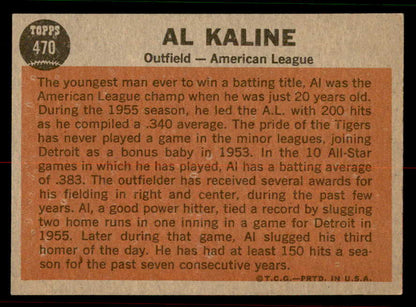 1962 Topps Baseball #470 Al Kaline A.S. Tigers EX-MT 556668