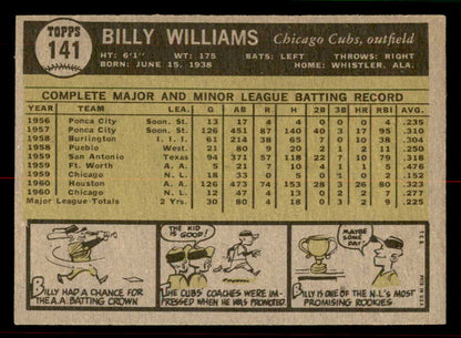 1961 Topps Baseball #141 Billy Williams Cubs NR-MT 556679