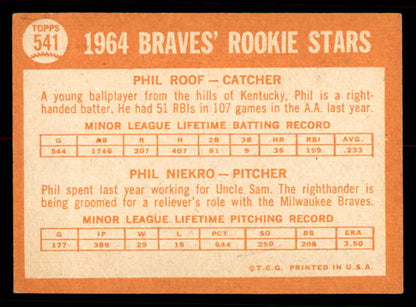 1964 Topps Baseball #541 Phil Niekro Braves EX+/EX-MT 556686