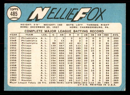 1965 Topps Baseball #485 Nellie Fox Astros VG-EX 556690