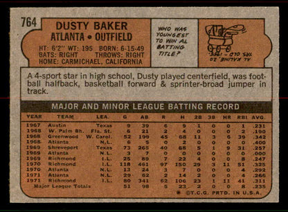 1972 Topps Baseball #764 Dusty Baker Braves NR-MT 556705