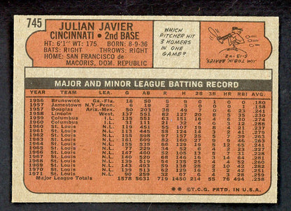 1972 Topps Baseball #745 Julian Javier Reds NR-MT 556711
