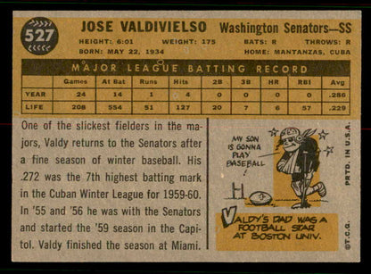 1960 Topps Baseball #527 Jose Valdivielso Senators EX-MT 556785