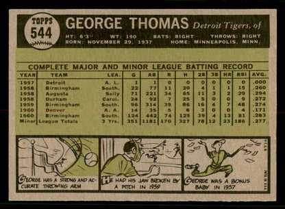 1961 Topps Baseball #544 George Thomas Tigers EX-MT 556819