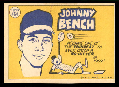 1970 Topps Baseball #464 Johnny Bench A.S. Reds EX 556876