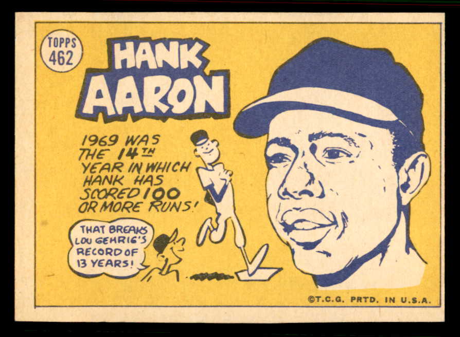1970 Topps Baseball #462 Hank Aaron A.S. Braves EX-MT 556885