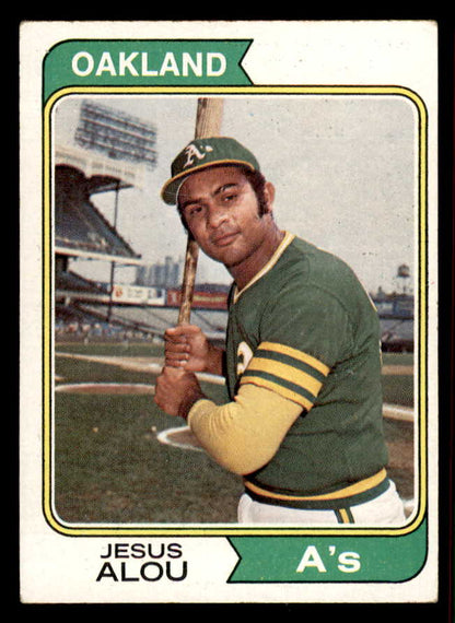 1974 Topps Baseball #654 Jesus Alou A's EX Variation 556892