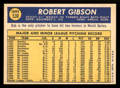 1970 Topps Baseball #530 Bob Gibson Cardinals NR-MT 556918