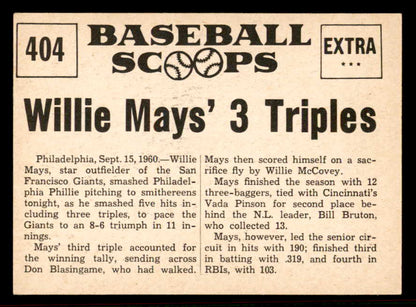 1961 Nu Card Scoops #404 Willie Mays Giants EX-MT 556941