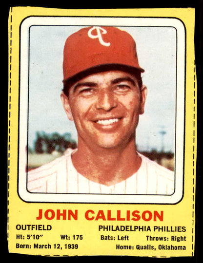 1969 Transogram John Callison Phillies VG 556962