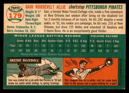 1954 Topps Baseball #179 Gair Allie Pirates EX-MT 557087