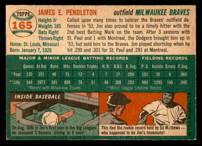 1954 Topps Baseball #165 Jim Pendleton Braves EX-MT 557093