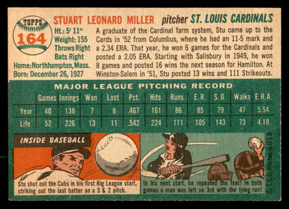 1954 Topps Baseball #164 Stu Miller Cardinals EX-MT 557094