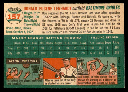 1954 Topps Baseball #157 Don Lenhardt Orioles EX-MT 557099