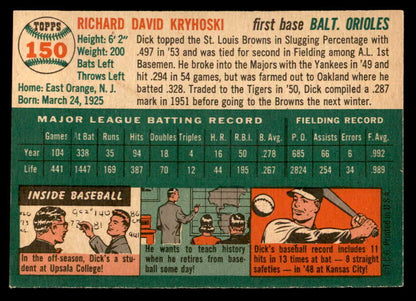 1954 Topps Baseball #150 Dick Kryhoski Orioles EX-MT 557111