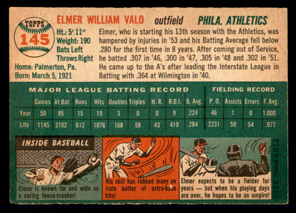 1954 Topps Baseball #145 Elmer Valo A's EX-MT 557114