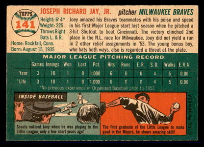 1954 Topps Baseball #141 Joe Jay Braves EX-MT 557117