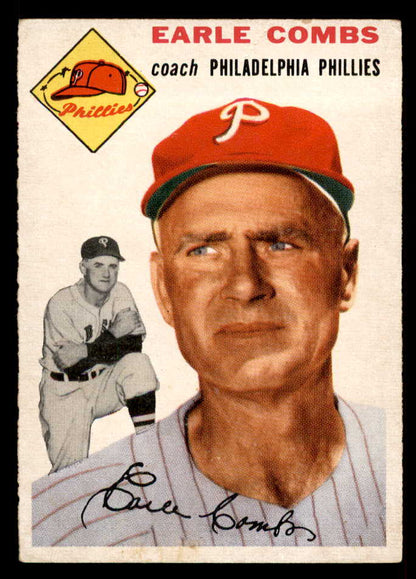 1954 Topps Baseball #183 Earle Combs Phillies EX-MT 557121
