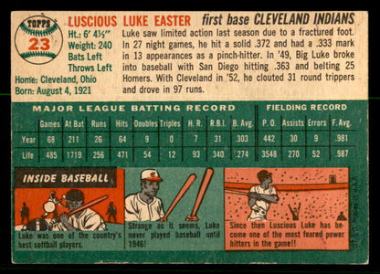 1954 Topps Baseball #023 Luke Easter Indians EX-MT 557129