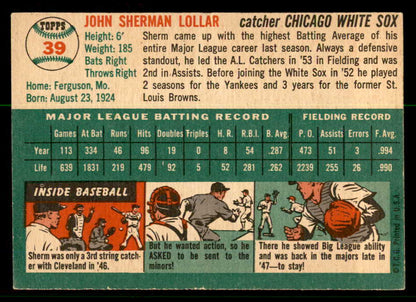 1954 Topps Baseball #039 Sherm Lollar White Sox EX-MT 557131