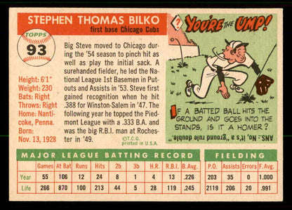 1955 Topps Baseball #093 Steve Bilko Cubs EX-MT 557141