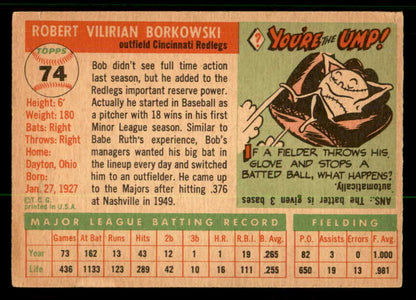 1955 Topps Baseball #074 Bob Borkowski Reds EX-MT 557144