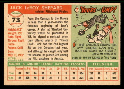 1955 Topps Baseball #073 Jack Shepard Pirates EX-MT 557145