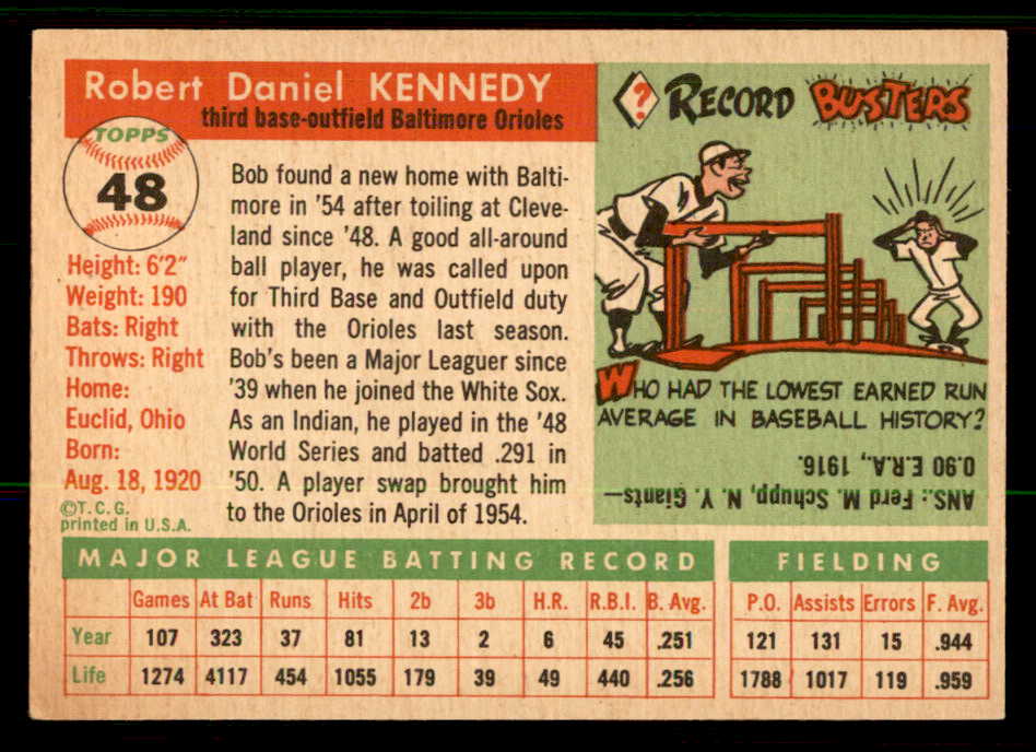 1955 Topps Baseball #048 Bob Kennedy Orioles EX-MT 557152