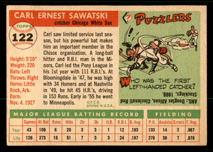 1955 Topps Baseball #122 Carl Sawatski White Sox EX-MT 557156