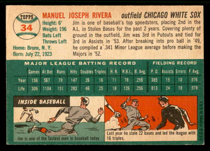 1954 Topps Baseball #034 Jim Rivera White Sox EX-MT 557177