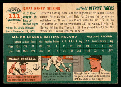 1954 Topps Baseball #111 Jim Delsing Tigers EX-MT 557182