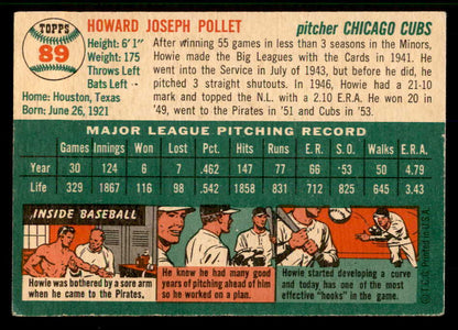 1954 Topps Baseball #089 Howie Pollet Cubs EX-MT 557190