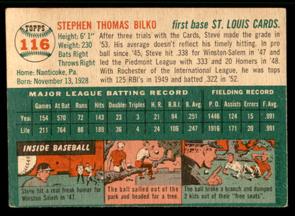 1954 Topps Baseball #116 Steve Bilko Cardinals EX-MT 557201
