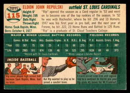 1954 Topps Baseball #115 Rip Repulski Cardinals EX-MT 557202