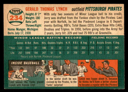 1954 Topps Baseball #234 Jerry Lynch Pirates EX-MT 557206