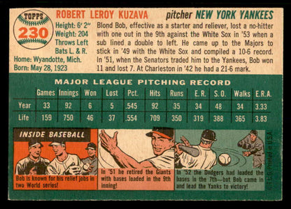 1954 Topps Baseball #230 Bob Kuzava Yankees EX-MT 557210