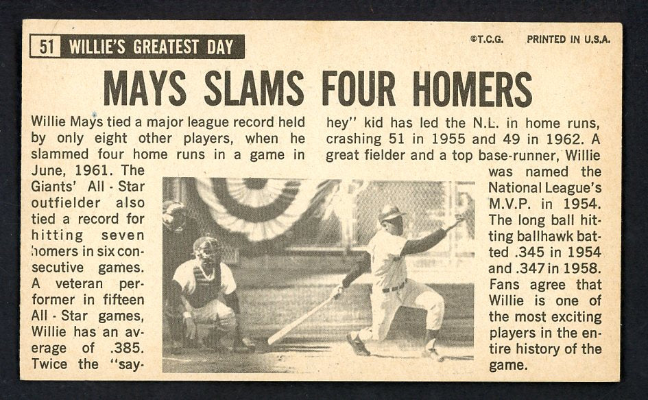 1964 Topps Baseball Giants #051 Willie Mays Giants EX-MT 557266