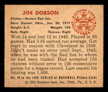 1950 Bowman Baseball #044 Joe Dobson Red Sox EX-MT 557282