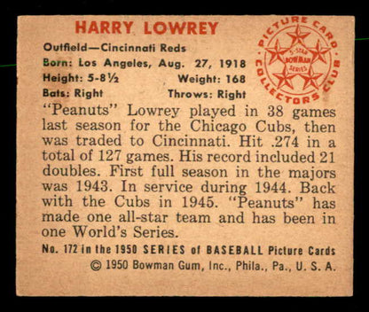 1950 Bowman Baseball #172 Peanuts Lowrey Reds EX-MT 557330