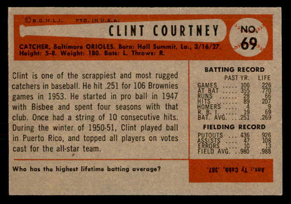 1954 Bowman Baseball #069 Clint Courtney Orioles EX-MT 557426