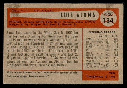 1954 Bowman Baseball #134 Luis Aloma White Sox EX-MT 557469