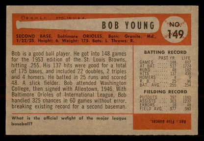 1954 Bowman Baseball #149 Bobby Young Orioles EX-MT 557480