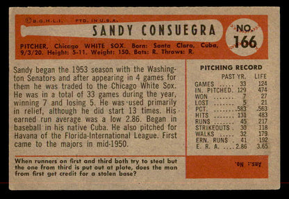 1954 Bowman Baseball #166 Sandy Consuegra White Sox EX-MT 557492