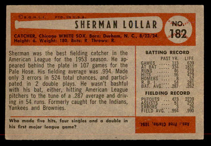 1954 Bowman Baseball #182 Sherm Lollar White Sox EX-MT 557505