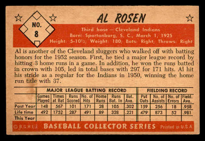 1953 Bowman Color Baseball #008 Al Rosen Indians EX+/EX-MT 557541