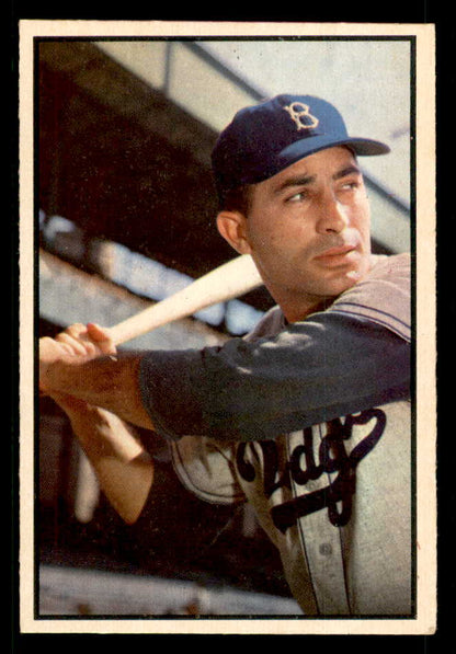 1953 Bowman Color Baseball #078 Carl Furillo Dodgers EX 557542