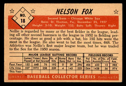 1953 Bowman Color Baseball #018 Nellie Fox White Sox VG-EX 557552