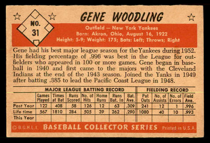 1953 Bowman Black & White Baseball #031 Gene Woodling Yankees EX-MT 557563